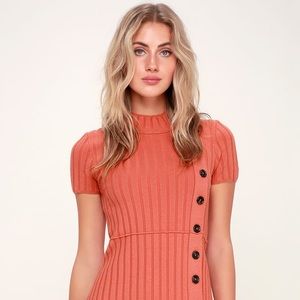 FREE PEOPLE Lottie Ribbed Mock Neck Sweater Dress